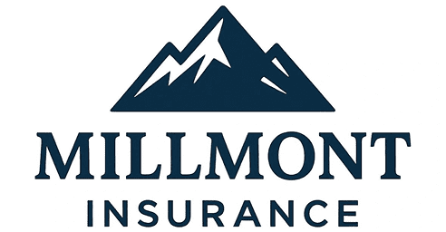 Mountain logo with text "Millmont Insurance".